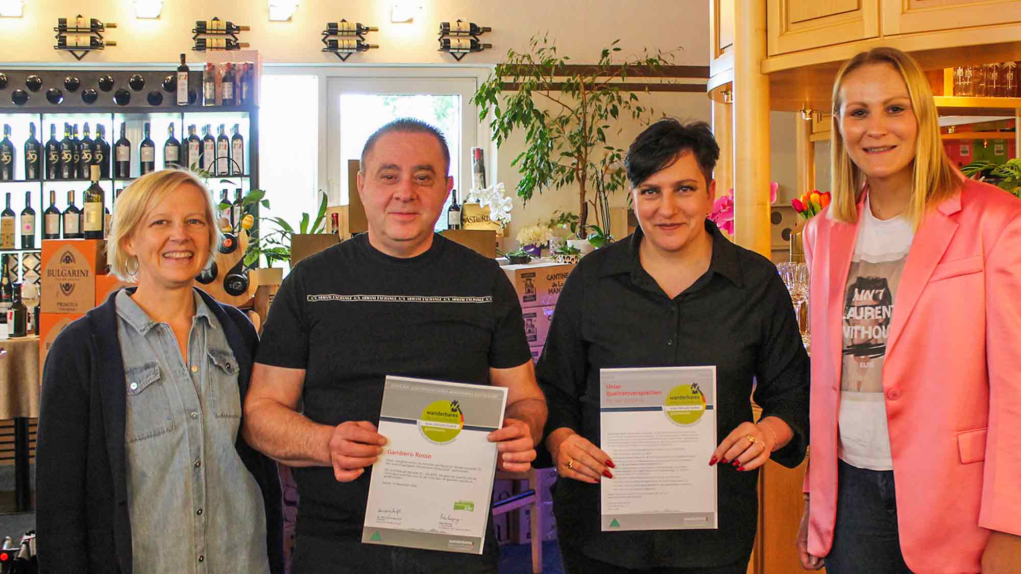 Restaurant am Golfplatz &raquo;Gambero Rosso&laquo; in Sonnenbühl erneut als &raquo;Qualitätsgastgeber Wanderbares Deutschland&laquo; rezertifiziert