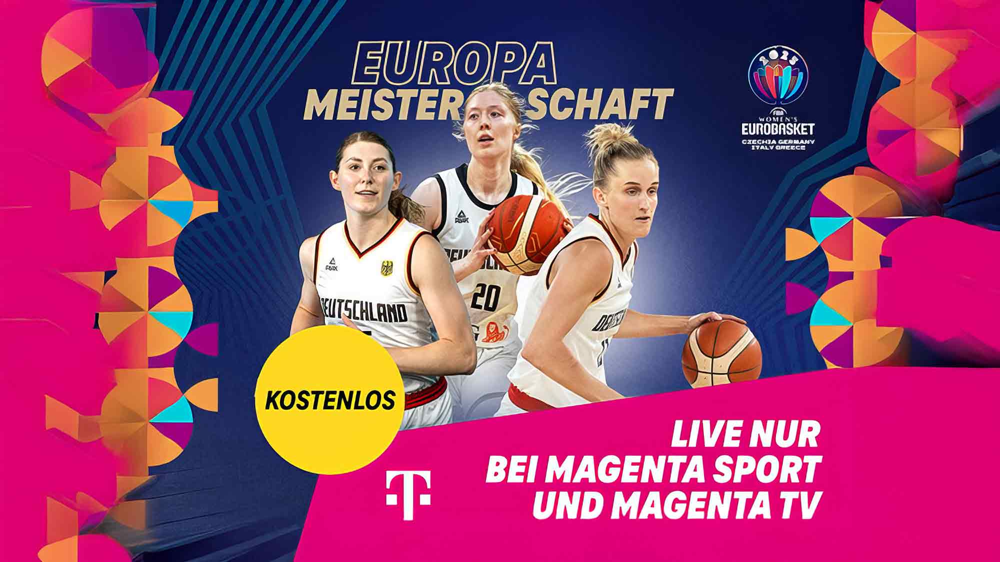 »EuroBasket 2025« der Frauen live und kostenlos bei »MagentaSport«, 18. bis 29. Juni 2025 »EuroBasket 2025« der Frauen live und kostenlos bei »MagentaSport«, 18. bis 29. Juni 2025