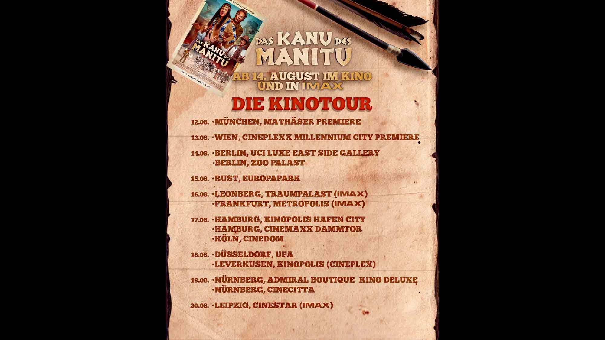 Constantin Film: »Das Kanu des Manitu«, Abahachi, Ranger und Dimitri gehen auf große Kinotour Constantin Film: »Das Kanu des Manitu«, Abahachi, Ranger und Dimitri gehen auf große Kinotour