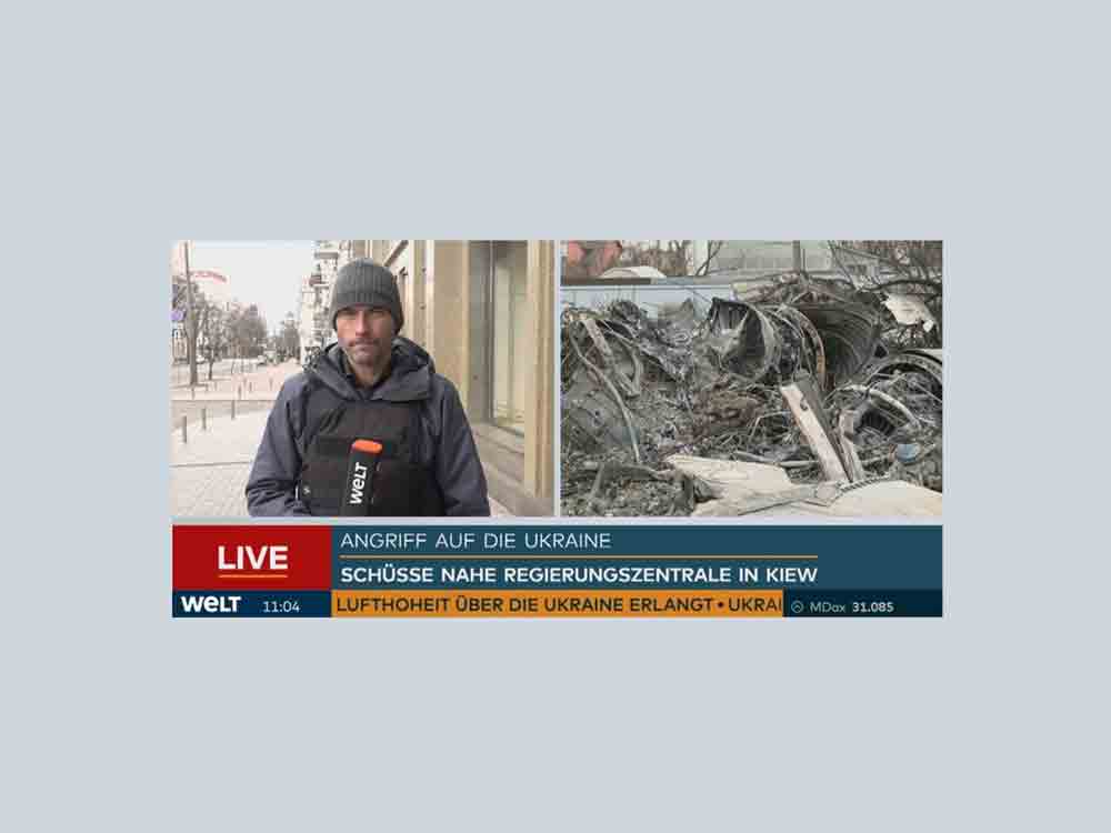 Krieg in der Ukraine, 6,3 Millionen Menschen informierten sich am Freitag auf dem Nachrichtensender »Welt«