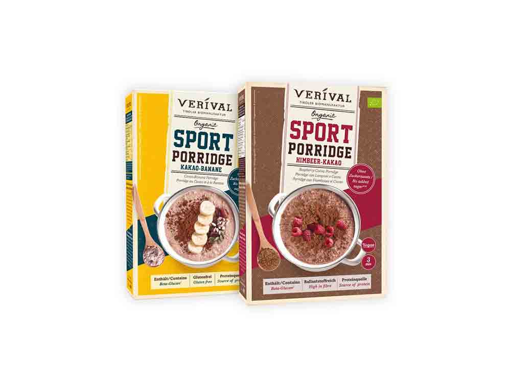 Tiroler Biomanufaktur Verival launcht Sport Porridges für Höchstleistungen Tiroler Biomanufaktur Verival launcht Sport Porridges für Höchstleistungen