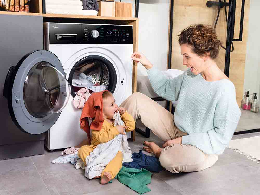 Flexibler Hygieneheld mit leisem Motor, neue Waschmaschine von Amica vereinfacht den Alltag von Familien, Allergikern und Haustierbesitzern