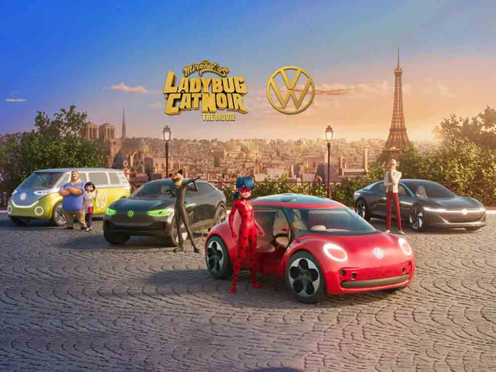 Miraculous Superhelden Ladybug und Cat Noir fahren vollelektrische Volkswagen