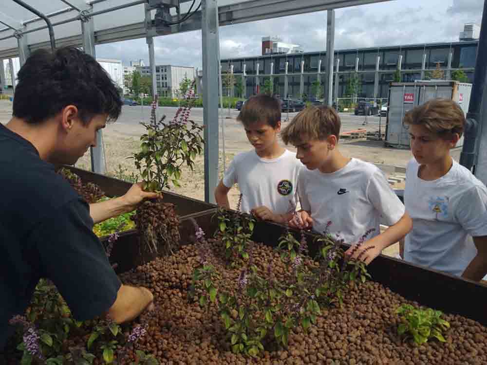 Bischöfliche Marienschule Mönchengladbach besucht Aquaponik Anlage &raquo;Urban Nature&laquo; in Düsseldorf