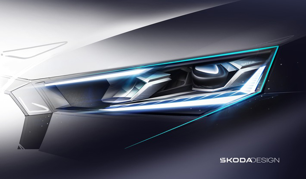 Skizzen enthüllen Designdetails der Scheinwerfer des neuen Škoda Scala und Kamiq