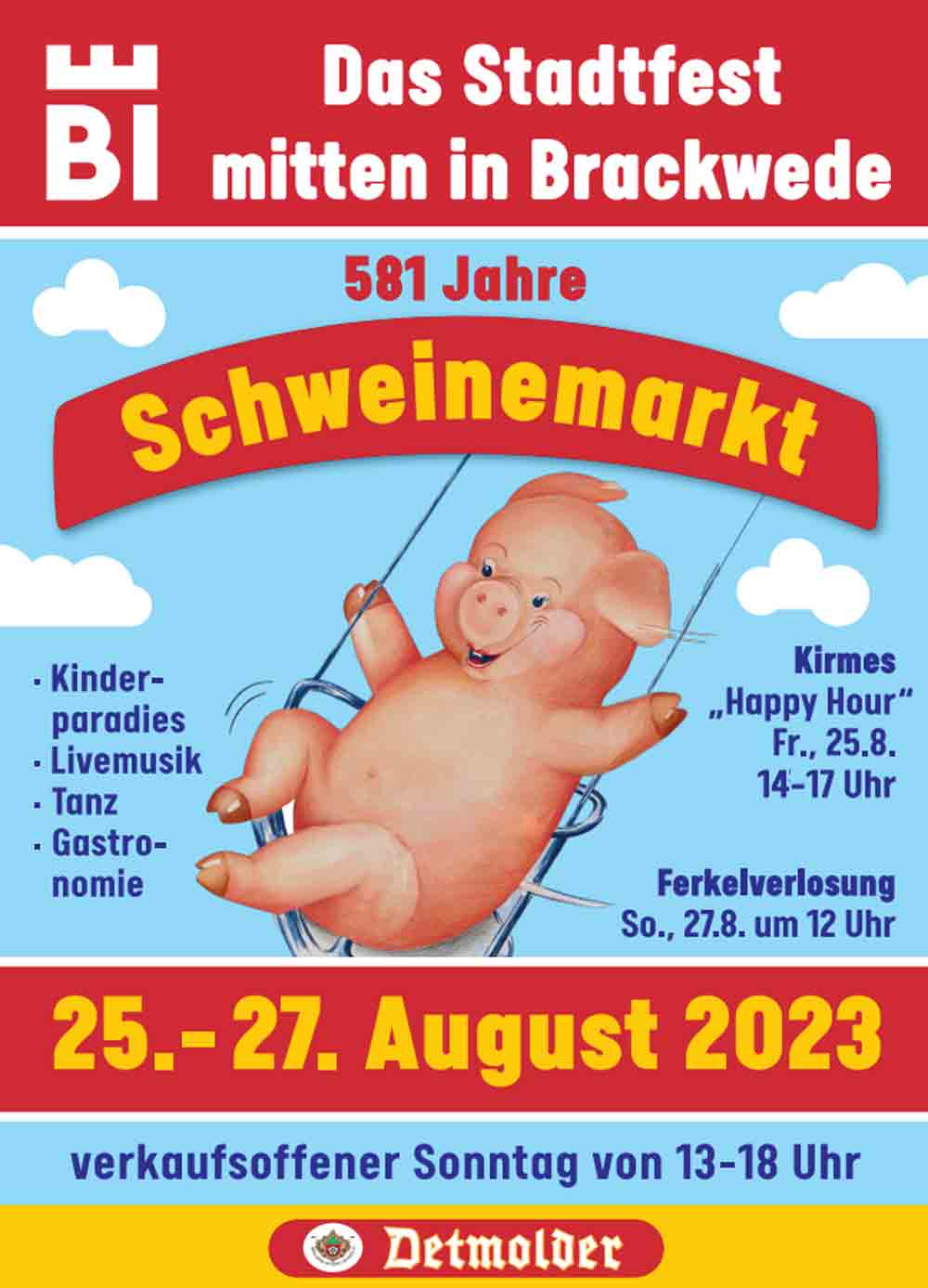 Bielefeld: Brackweder Schweinemarkt, 25. bis 27. August 2023
