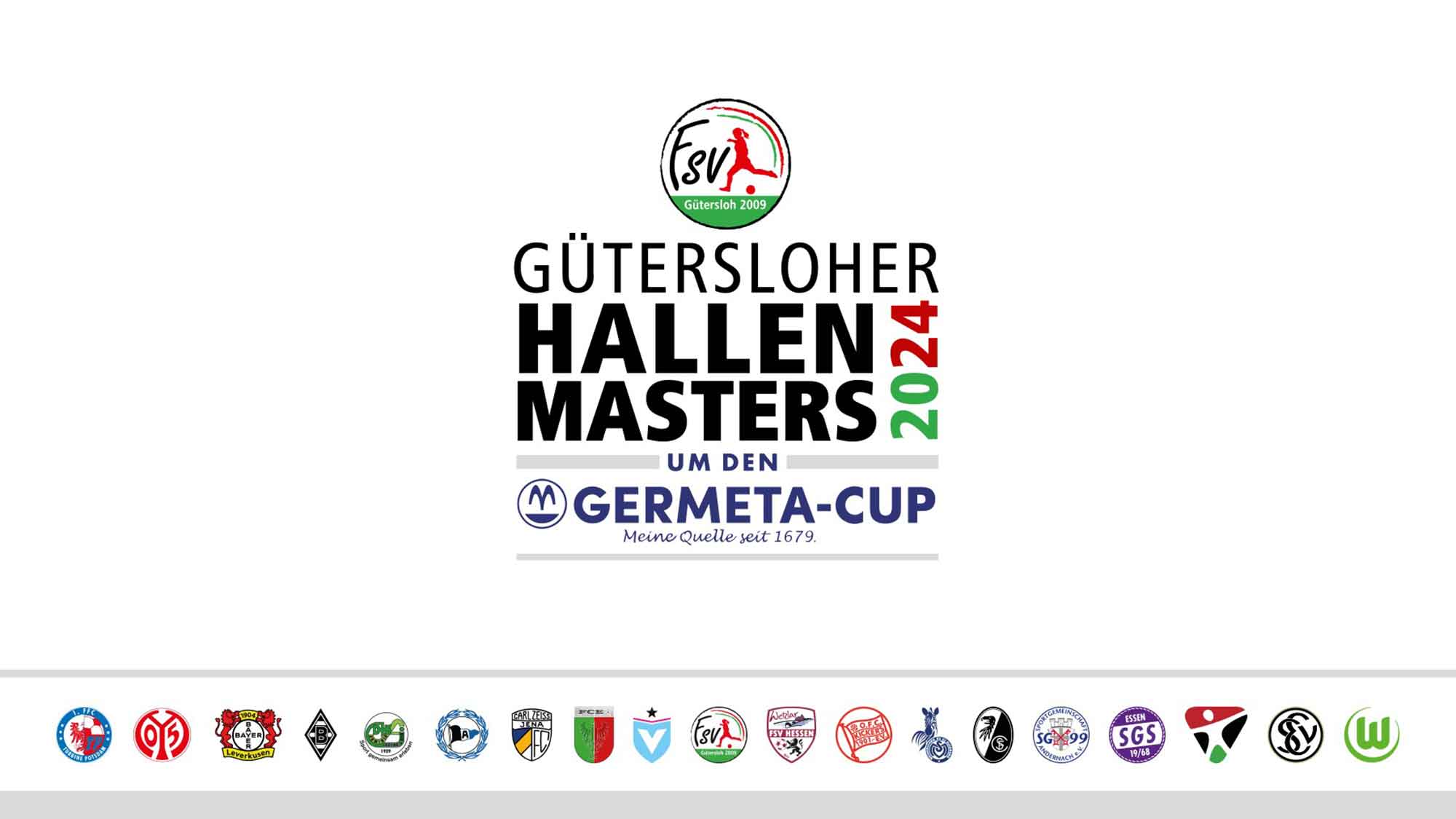 FSV Gütersloh, Lostöpfe für die Auslosung des Gütersloher Hallenmasters 2024 um den Germeta Cup FSV Gütersloh, Lostöpfe für die Auslosung des Gütersloher Hallenmasters 2024 um den Germeta Cup