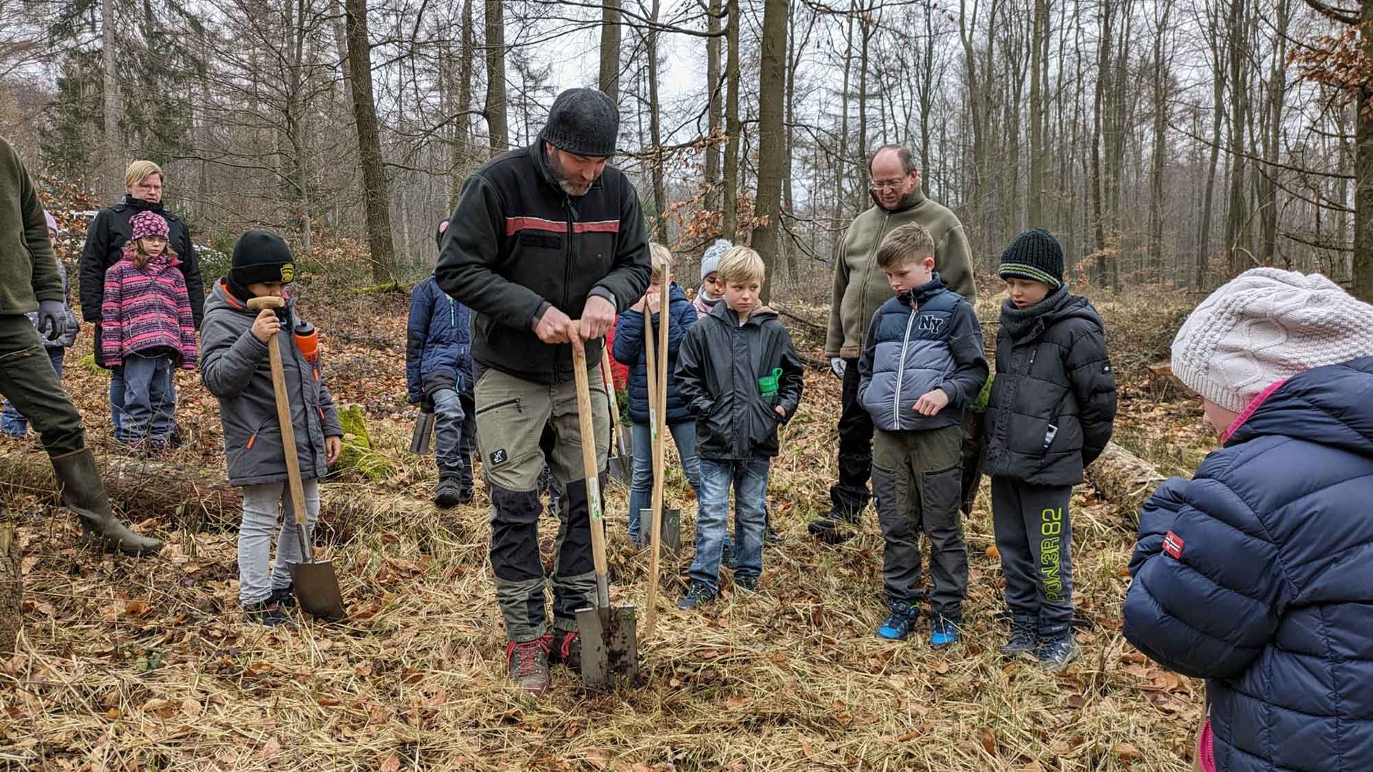 Kinder kümmern sich um die Zukunft des Waldes