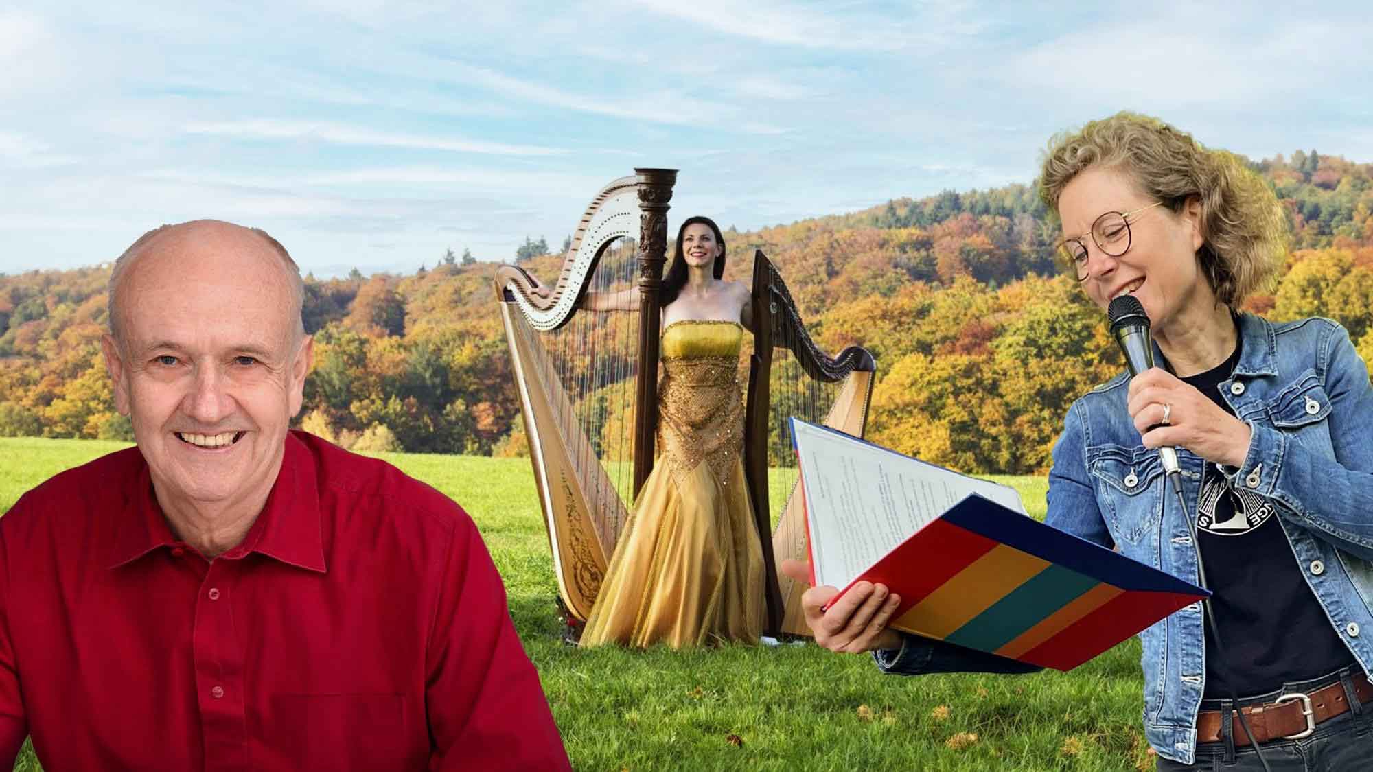 &raquo;Wild doch mir nah war&laquo; – lyrische Umweltlesung mit Harfenklängen, Café Hexenbrink Steinhagen, 18. Mai 2024