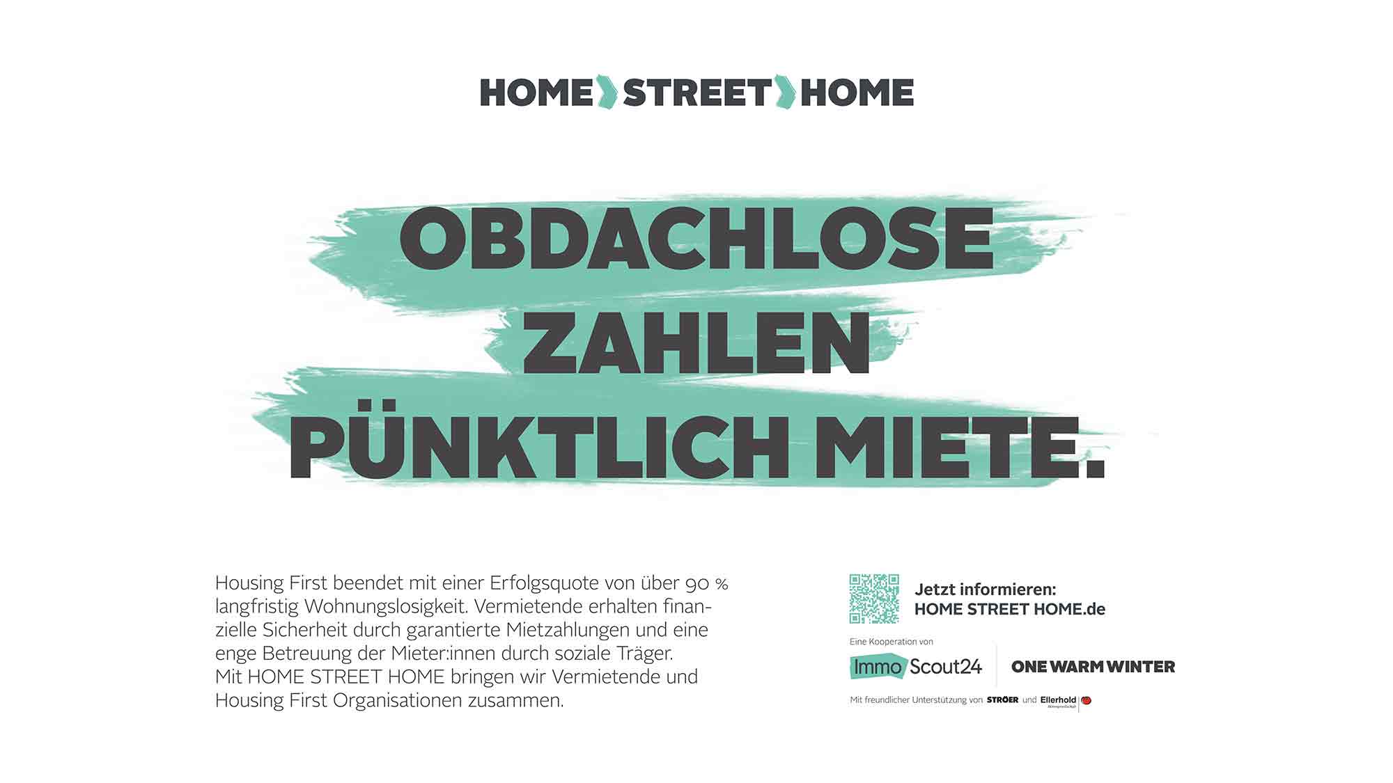 Obdachlose zahlen pünktlich Miete – &raquo;ImmoScout24&laquo; unterstützt Housing First Organisationen mit neuer Kampagne